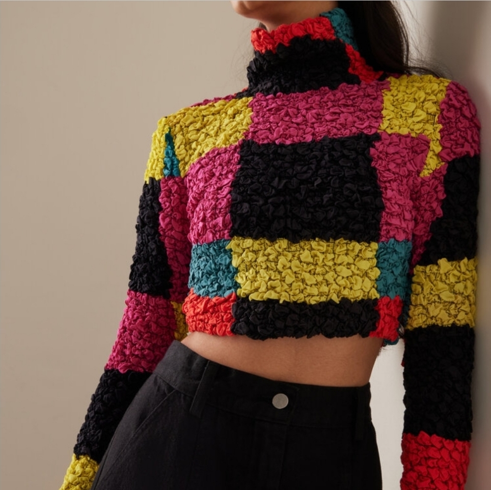 Mara Hoffman Jayne Smocked Modal Cropped Top NWT